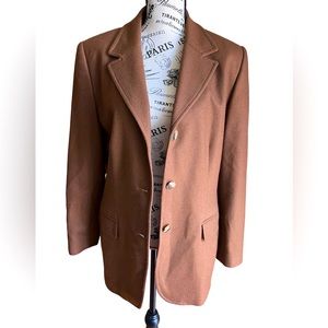 Nordstrom 100% verino wool brown blazer size 10